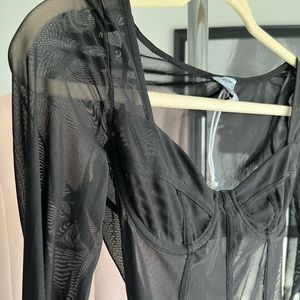 princess polly black mesh bodysuit!